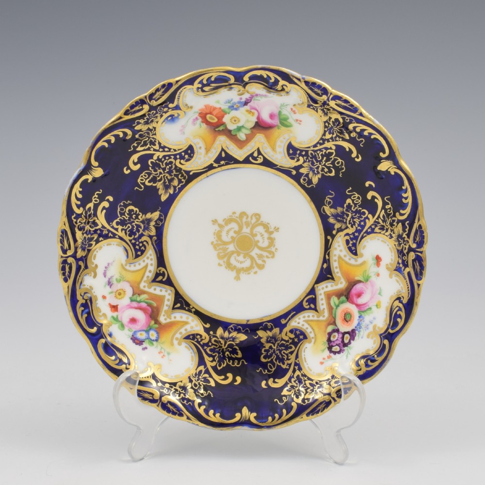 Stunning Coalport Porcelain Adelaide Tea & Coffee Cup & Saucer Trio c.1835 View XIII