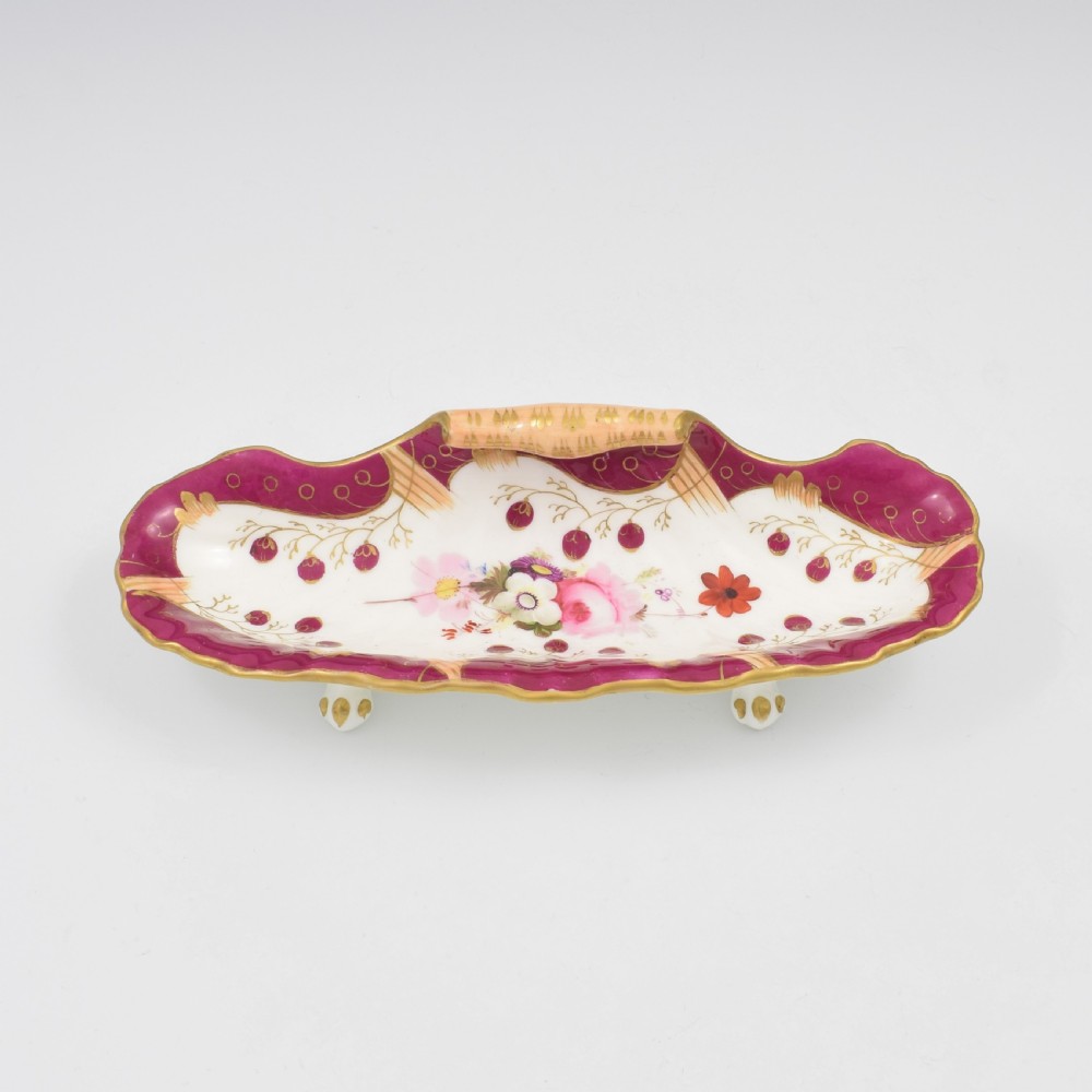 Stunning Samuel Alcock Porcelain Rococo Pen Tray c.1835 View III