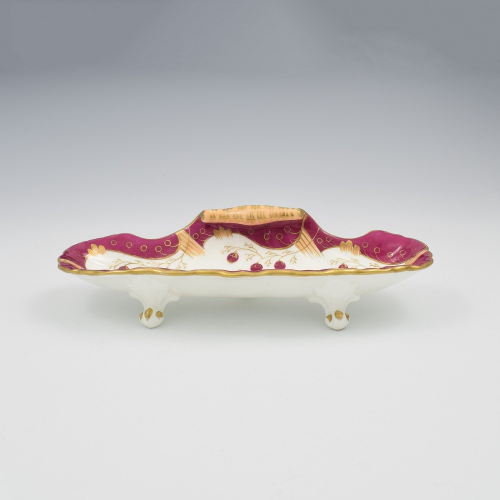Stunning Samuel Alcock Porcelain Rococo Pen Tray c.1835 View IV