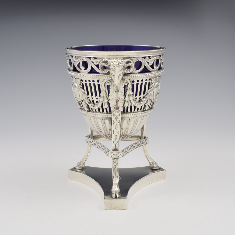 Stunning Large Neoclassical Pierced Silver Pedestal Bonbon Basket / Dish / Bowl View II