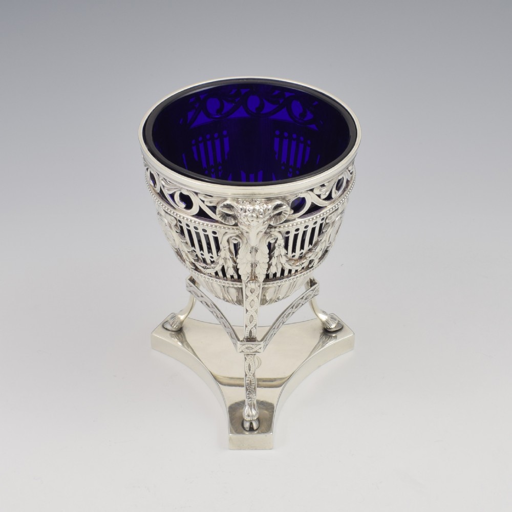 Stunning Large Neoclassical Pierced Silver Pedestal Bonbon Basket / Dish / Bowl View III