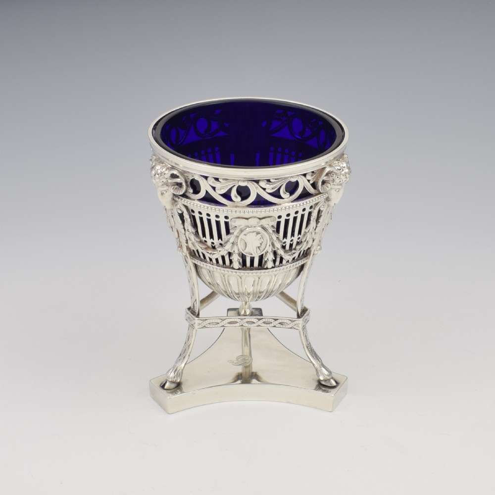 Stunning Large Neoclassical Pierced Silver Pedestal Bonbon Basket / Dish / Bowl View IV
