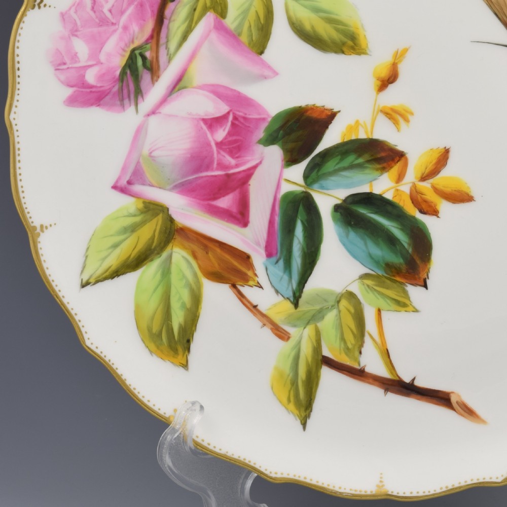Stunning George Jones Aesthetic Style Relief Moulded Porcelain Hummingbird & Rose Plate View III