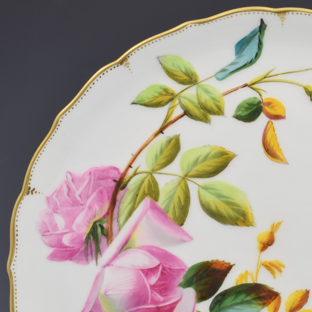 Stunning George Jones Aesthetic Style Relief Moulded Porcelain Hummingbird & Rose Plate View IV