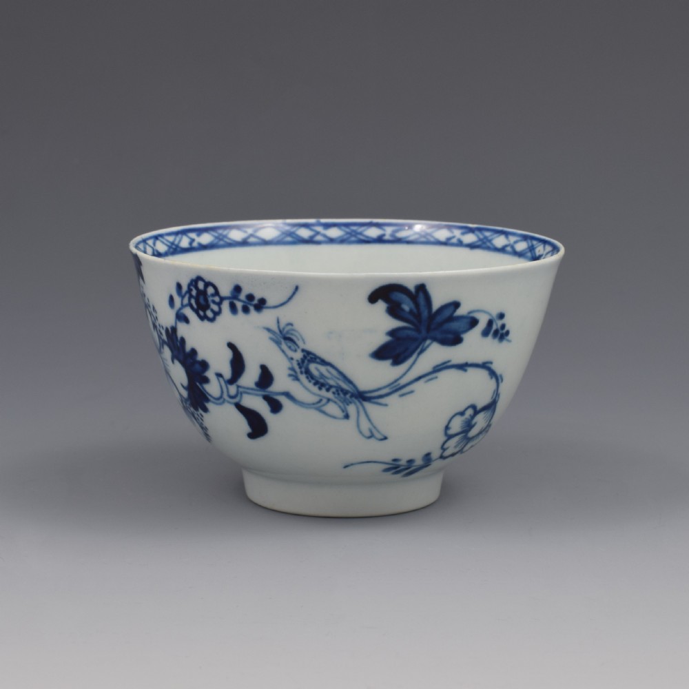 Liverpool Christian's Porcelain Bird On A Branch Tea Bowl & Saucer c.1765 View V