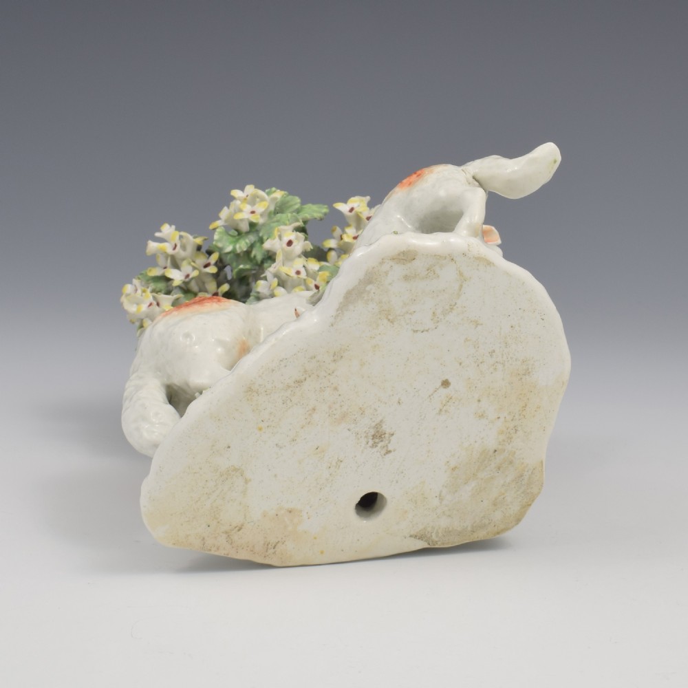 Rare Derby Porcelain Bocage Figure Ewe Suckling A Lamb c.1760 View VIII
