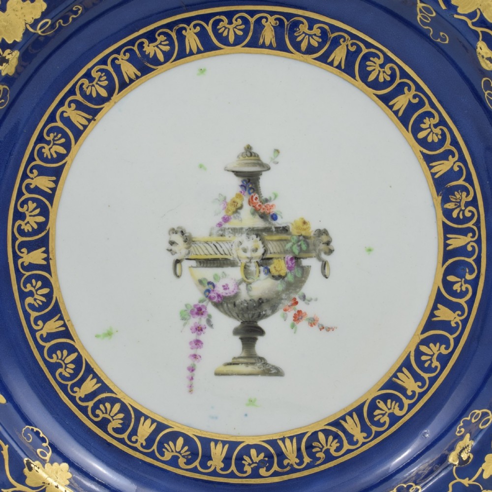 Stunning First Period Worcester Porcelain James Giles Urn Dessert Dish c.1770 View II