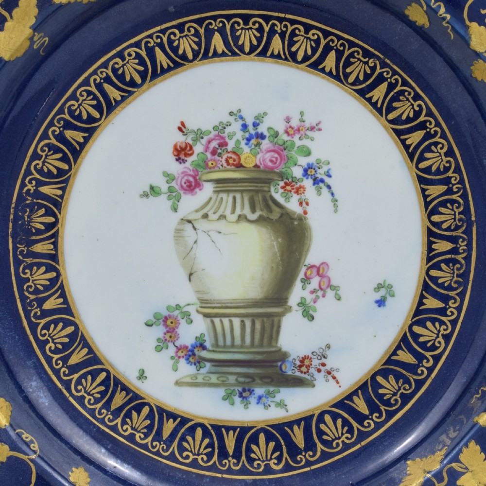 Stunning First Period Worcester Porcelain James Giles Urn Vase Dessert Dish c.1770 View II