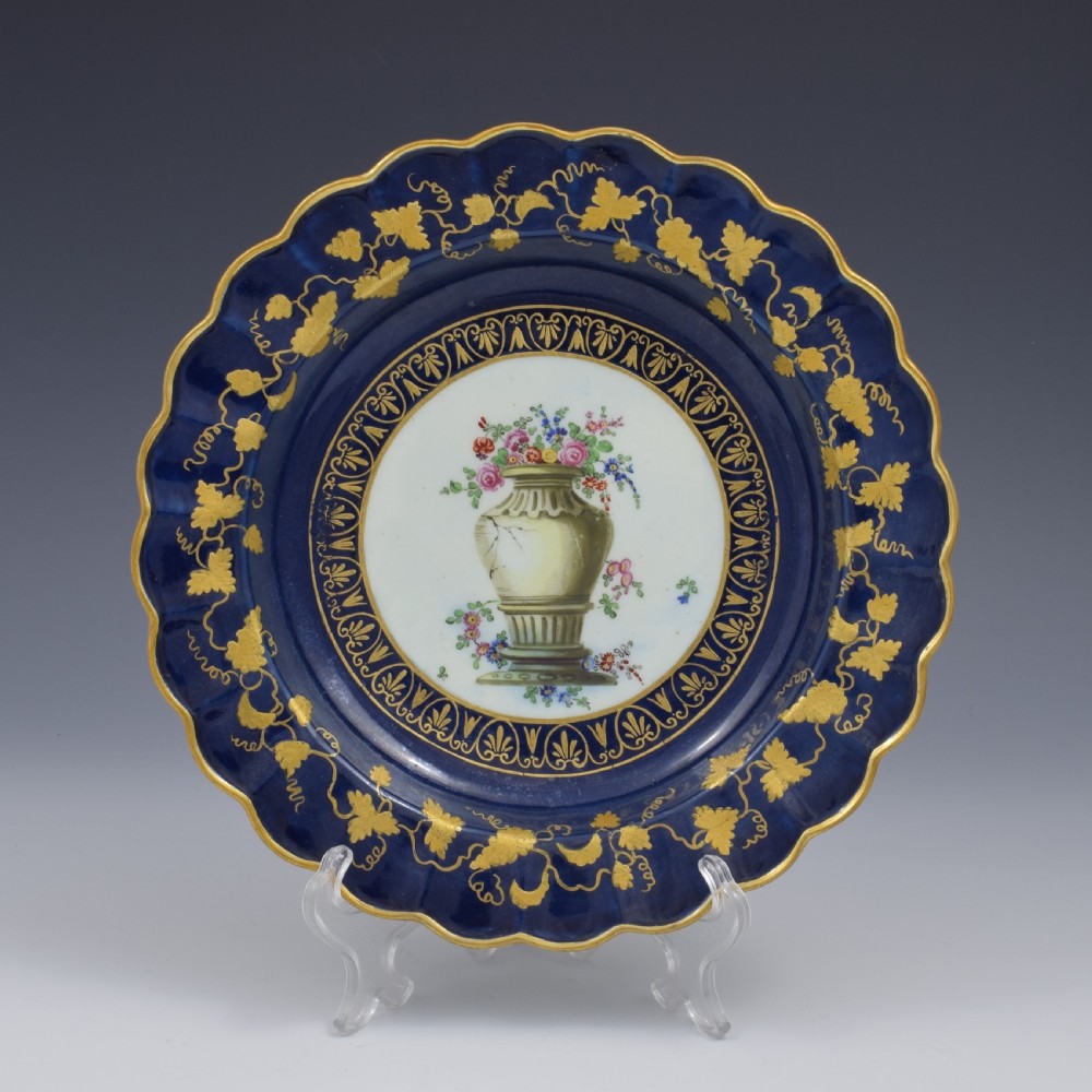 Stunning First Period Worcester Porcelain James Giles Urn Vase Dessert Dish c.1770 View III