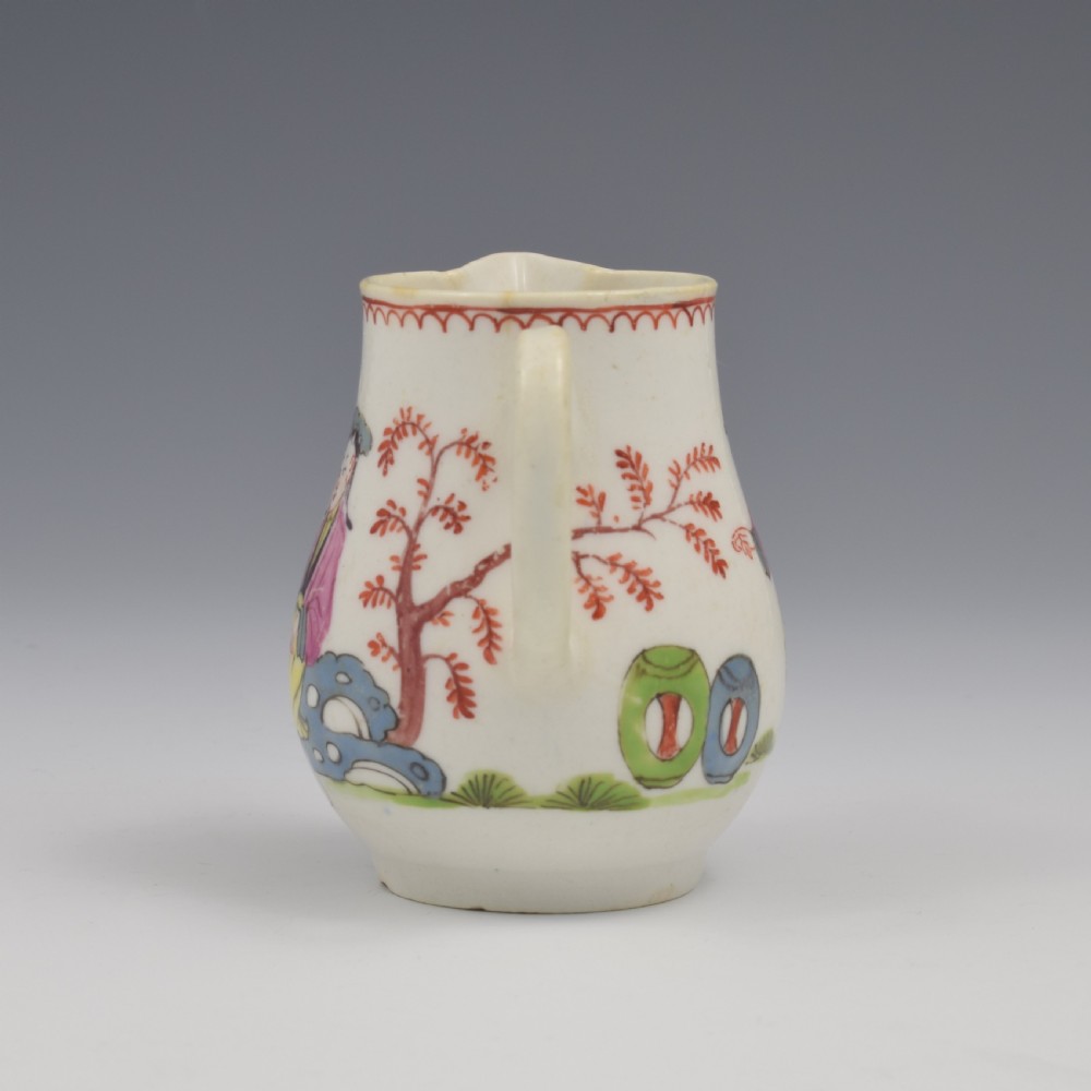 Rare Bow Porcelain Mandarin Pattern Sparrow Beak Cream Jug c.1760 View VII