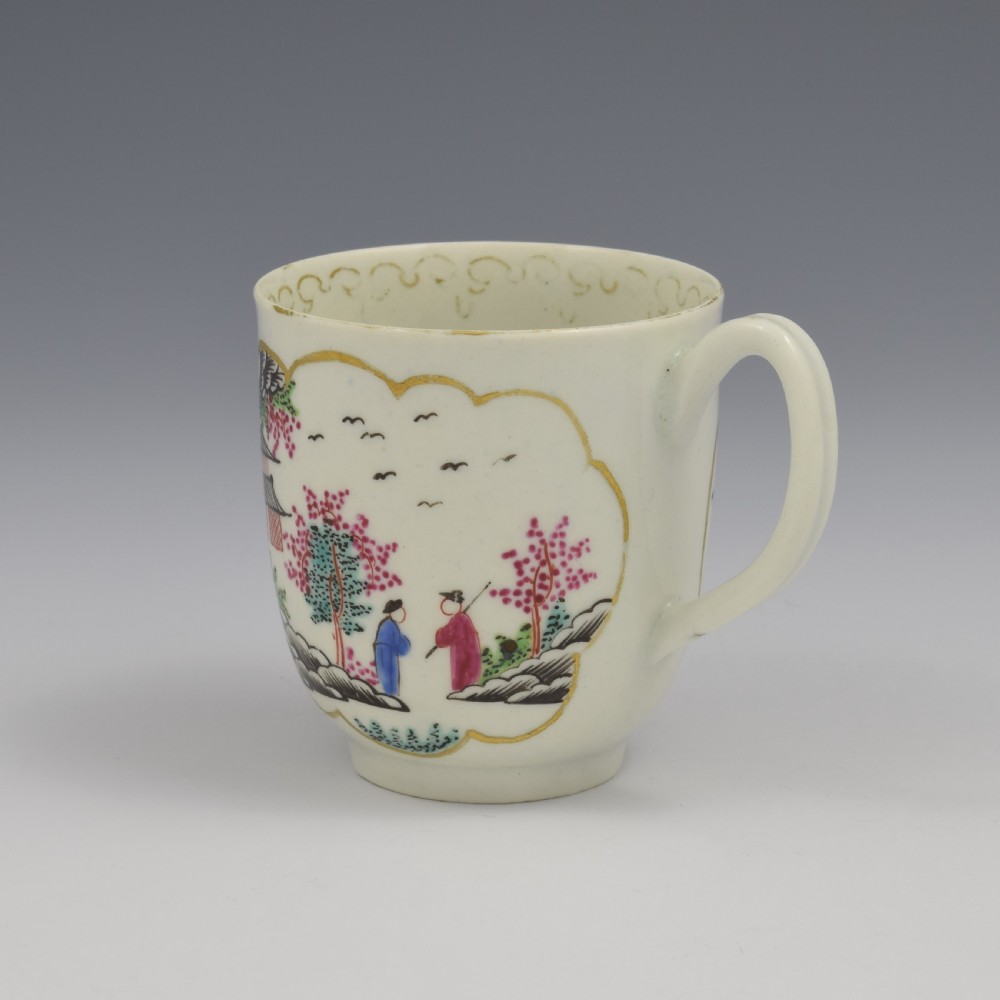 First Period Worcester Porcelain Staghunt Coffee Cup c.1760 Stag Hunt View IV