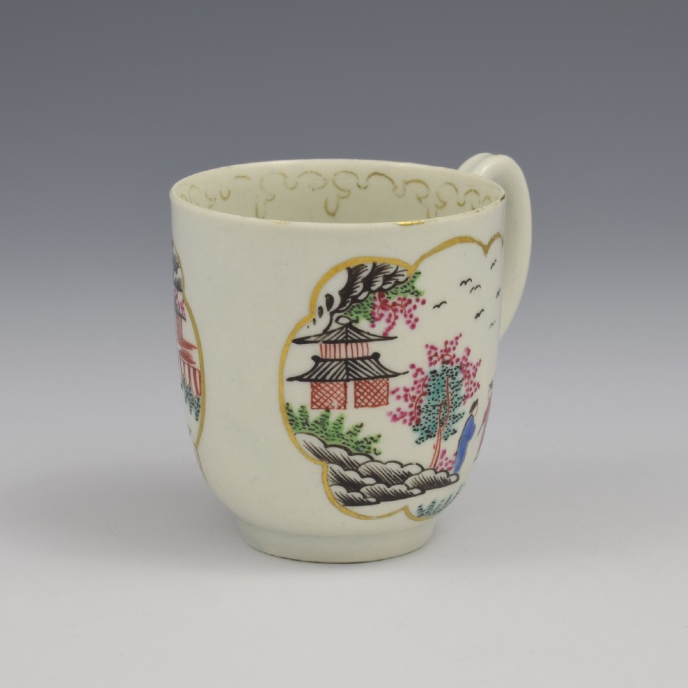 First Period Worcester Porcelain Staghunt Coffee Cup c.1760 Stag Hunt View VI