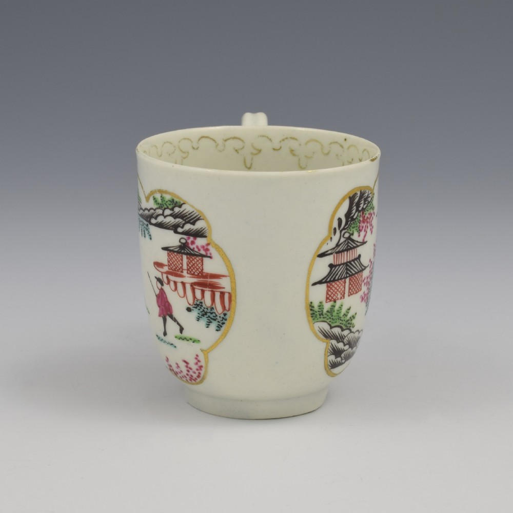 First Period Worcester Porcelain Staghunt Coffee Cup c.1760 Stag Hunt View VII