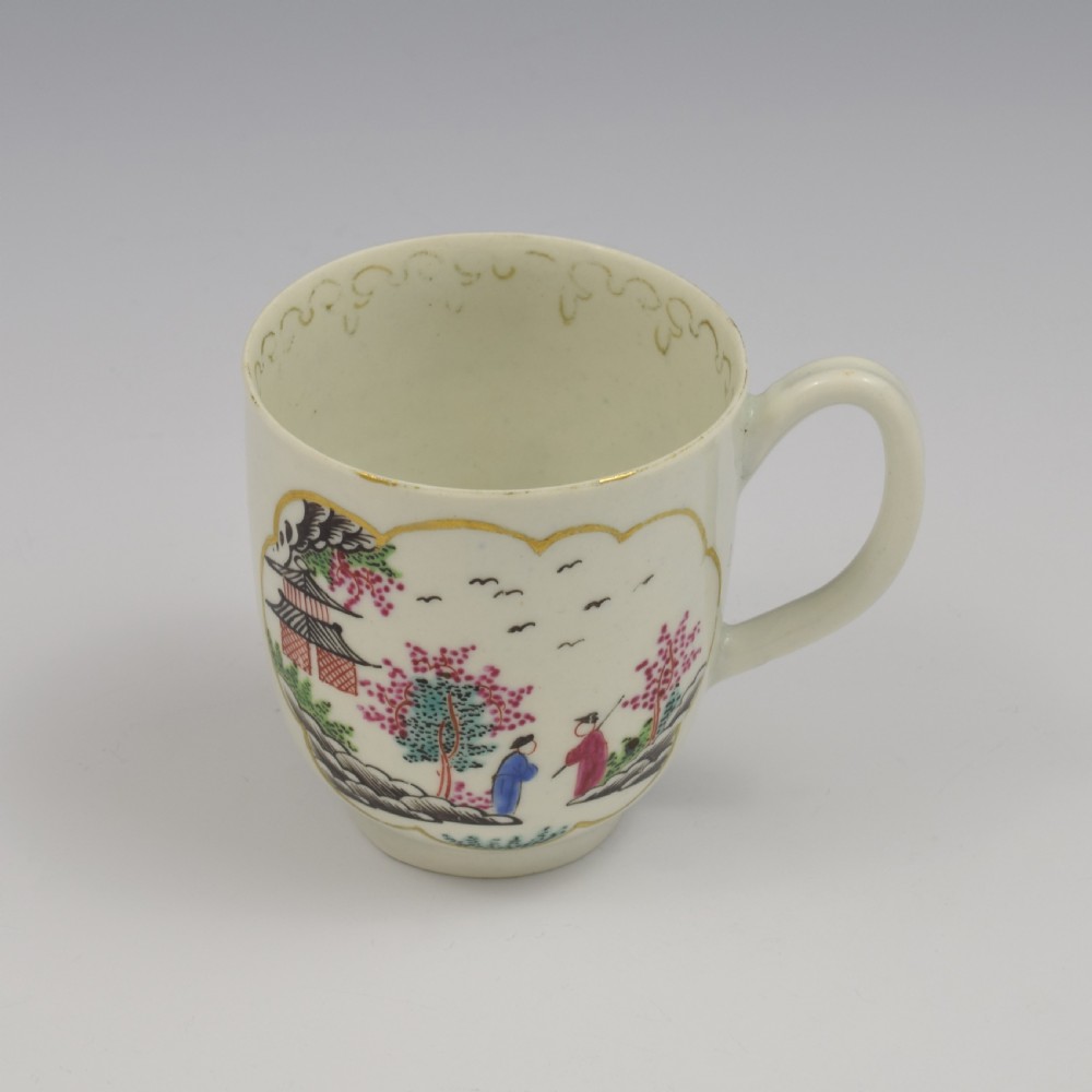 First Period Worcester Porcelain Staghunt Coffee Cup c.1760 Stag Hunt View XI