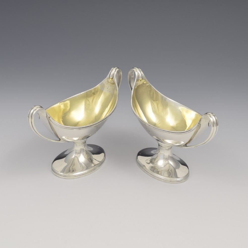Rare Pair Of Georgian York Silver Table Salts Hampston Prince & Cattles 1801 View III