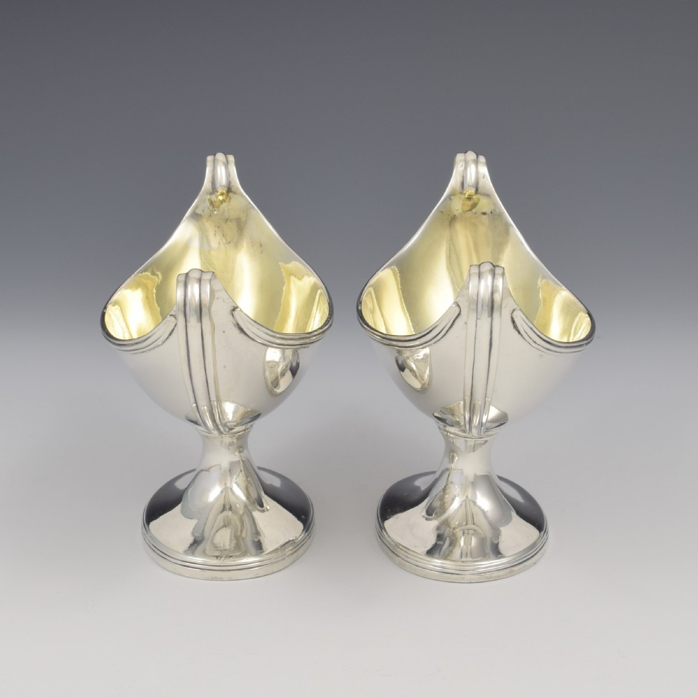 Rare Pair Of Georgian York Silver Table Salts Hampston Prince & Cattles 1801 View V
