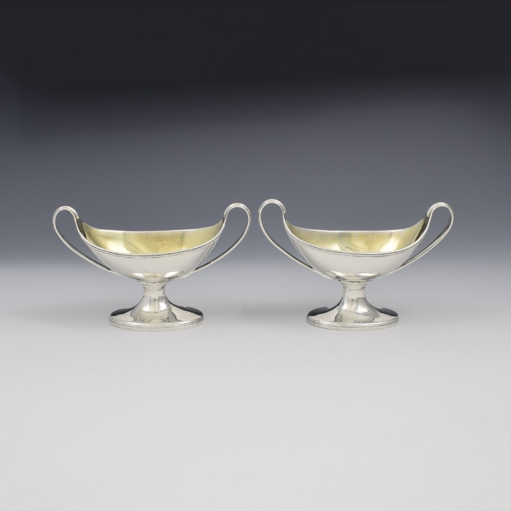 Rare Pair Of Georgian York Silver Table Salts Hampston Prince & Cattles 1801 View VI
