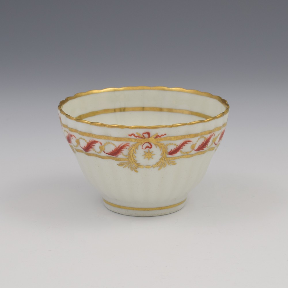 Early New Hall Porcelain Fluted Tea Bowl Pattern 148 c.1785-1790