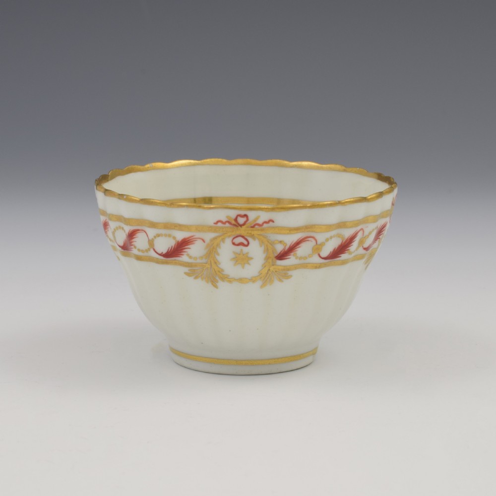 Early New Hall Porcelain Fluted Tea Bowl Pattern 148 c.1785-1790 View IV