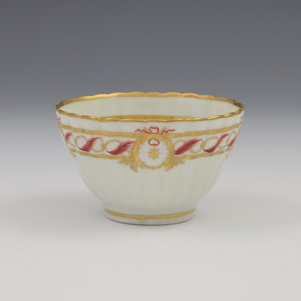 Early New Hall Porcelain Fluted Tea Bowl Pattern 148 c.1785-1790 View V