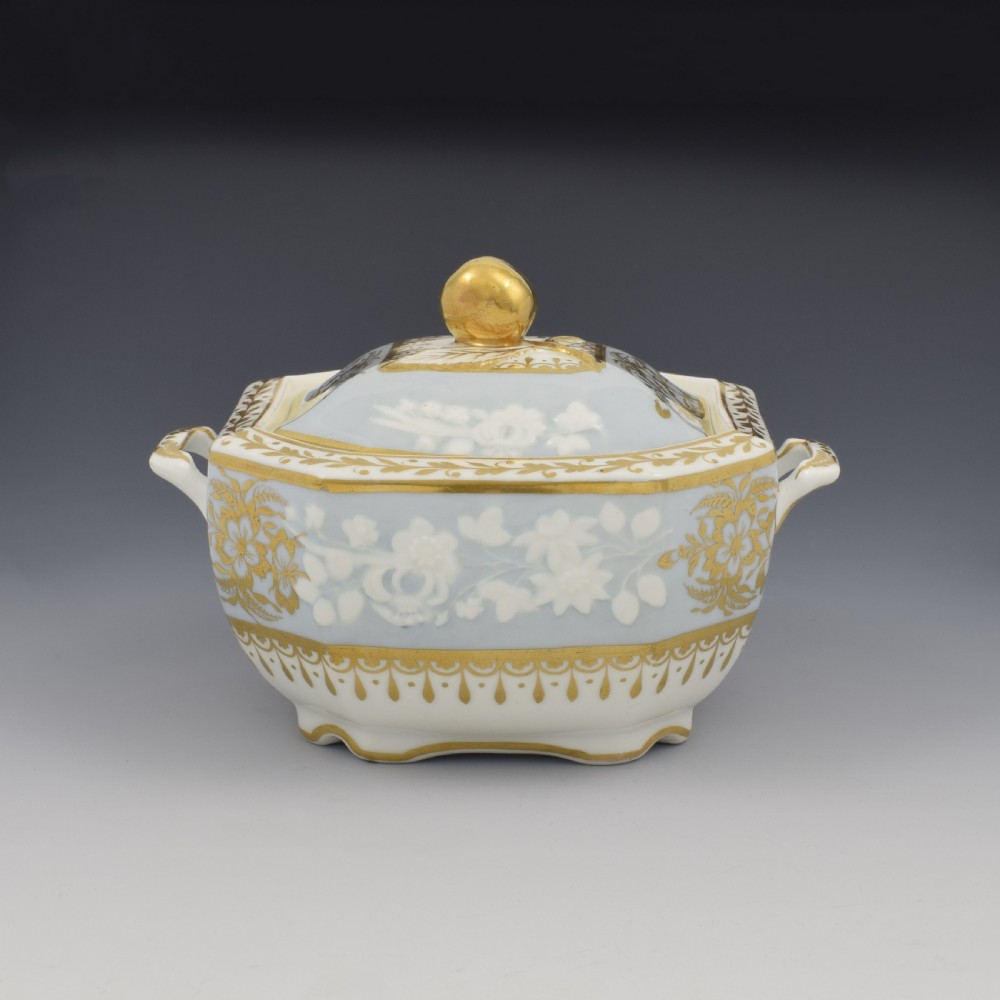 Georgian Regency Spode Felspar Porcelain Octagonal Sucrier 3906 c.1820 View III
