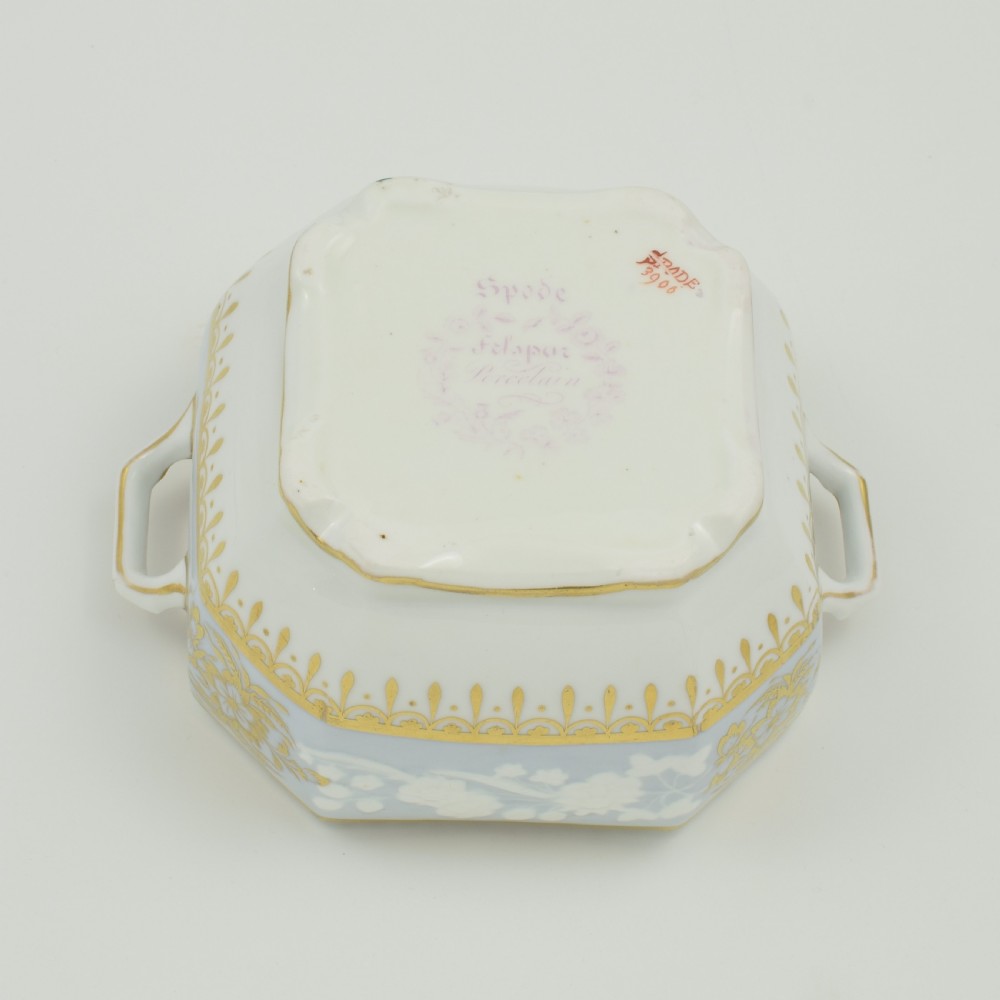 Georgian Regency Spode Felspar Porcelain Octagonal Sucrier 3906 c.1820 View IX