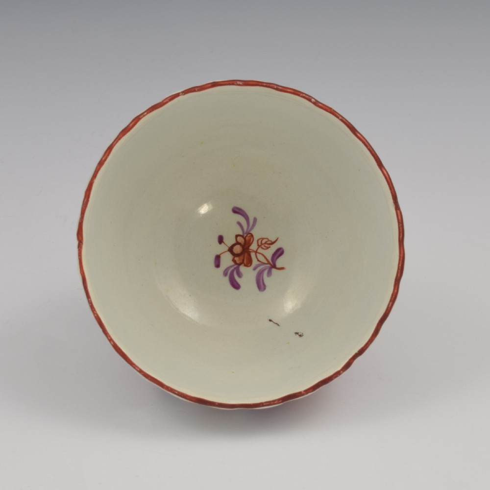 Pretty Georgian Fluted Pearlware Tea Bowl c.1790-1800 View V