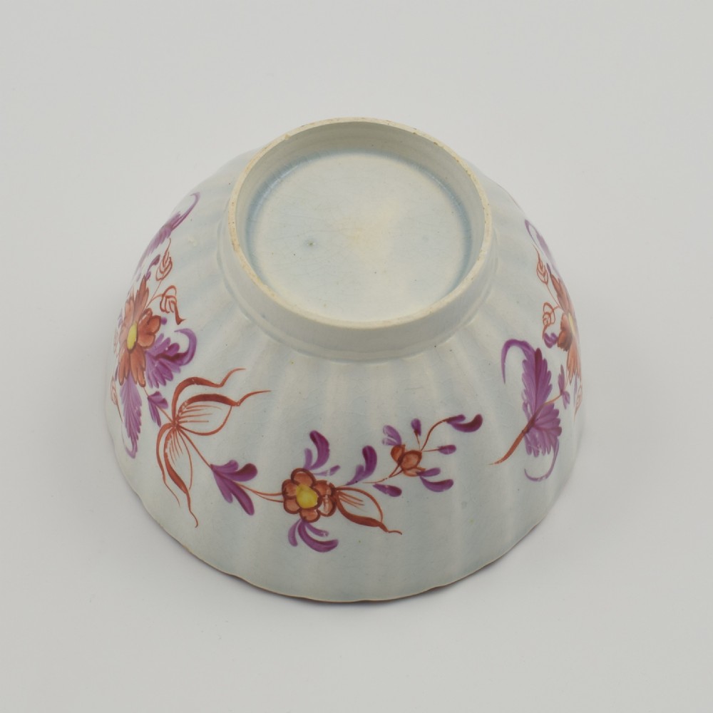 Pretty Georgian Fluted Pearlware Tea Bowl c.1790-1800 View VII