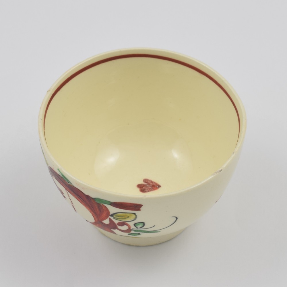 Lovely Creamware Pottery Tea Bowl & Saucer King's Rose Pattern c.1785 View VIII