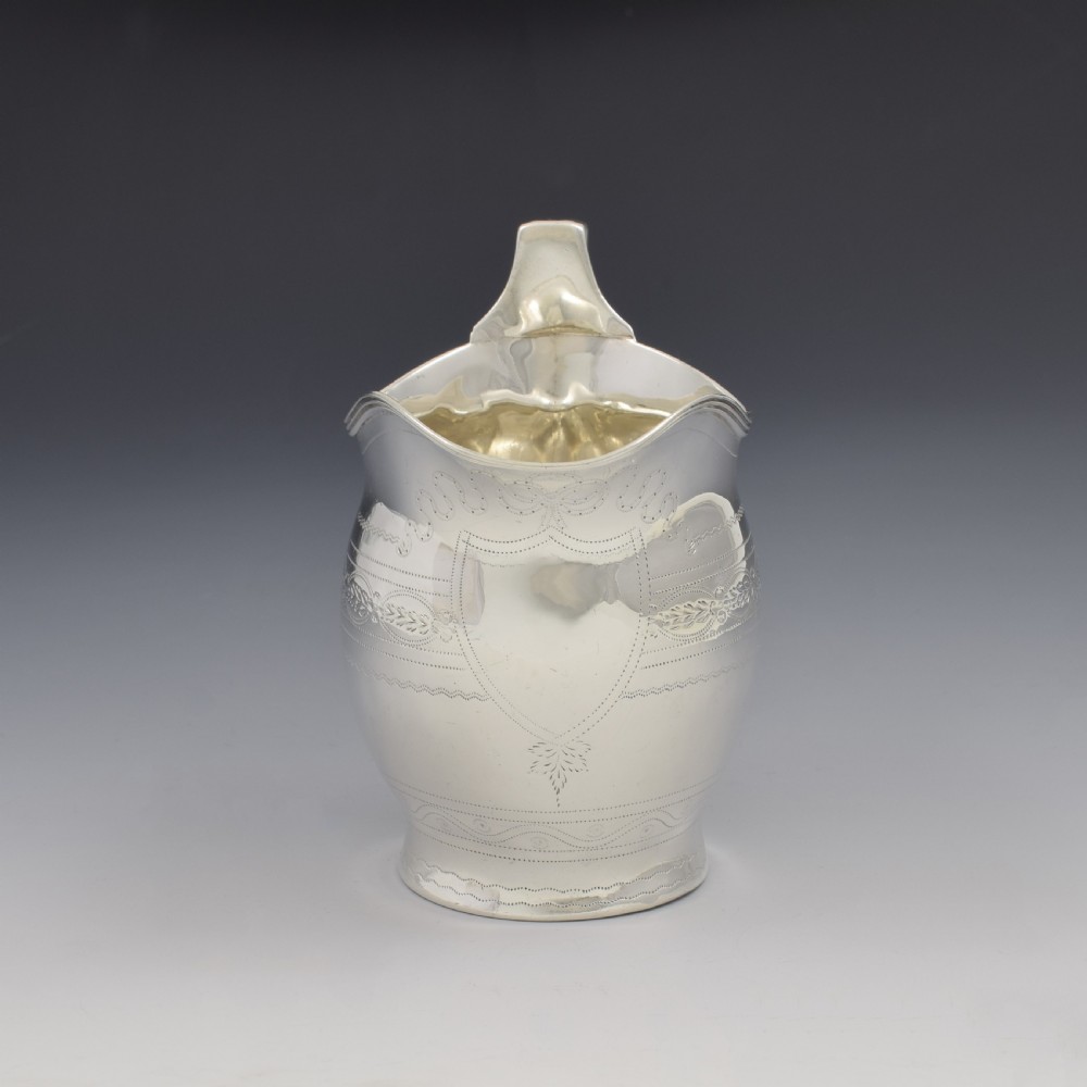 Pretty Georgian Silver Bright Cut Engraved Cream / Milk Jug 1802 View III