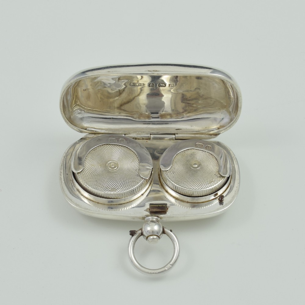 Antique Edwardian Silver Double Sovereign Case 1902 Samuel Levi View III