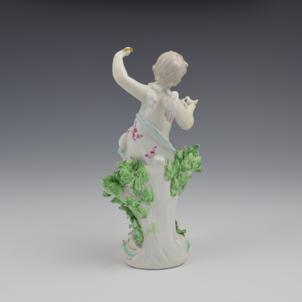 Rare Derby Porcelain Figure Cupid With Doves & Key c.1770 View V
