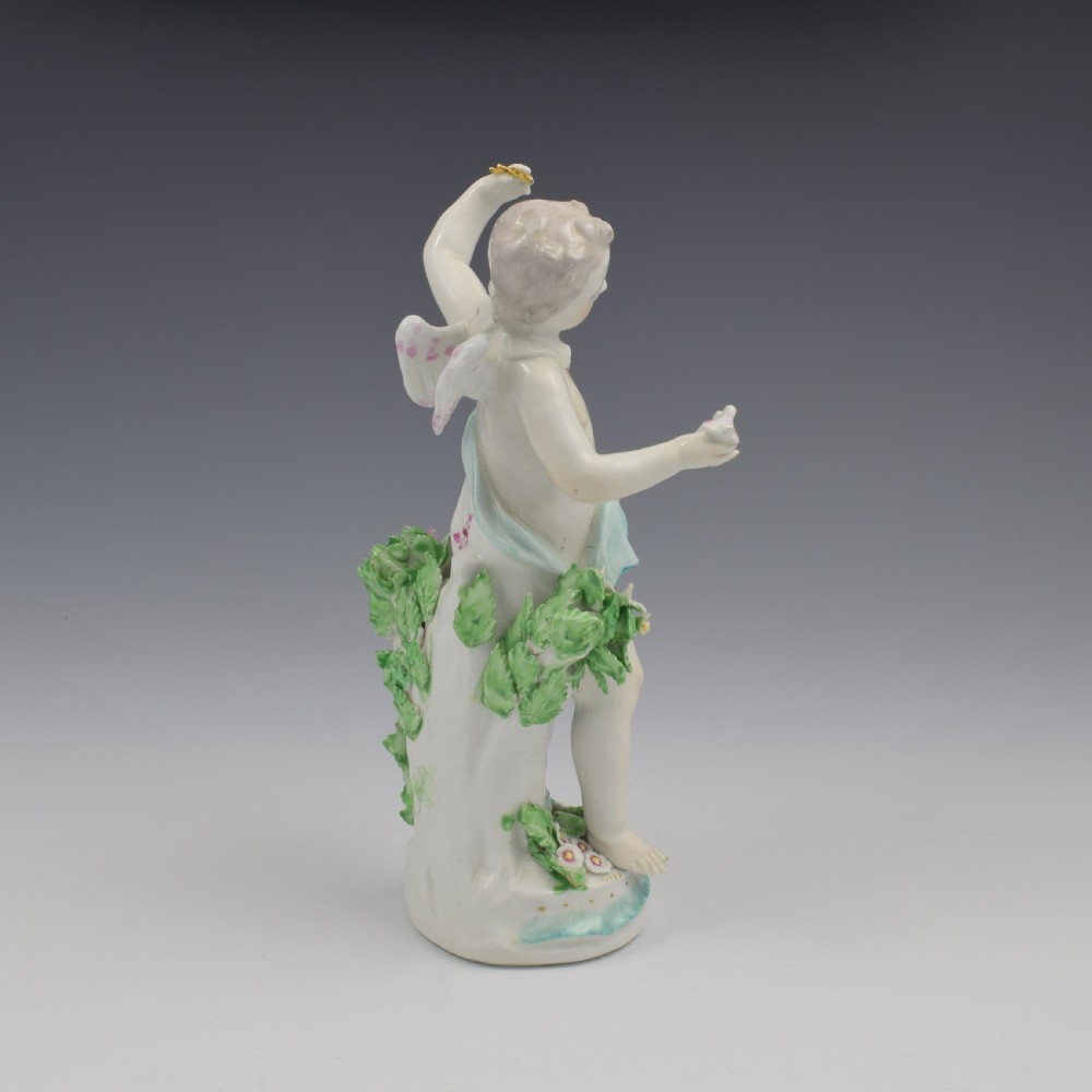 Rare Derby Porcelain Figure Cupid With Doves & Key c.1770 View VIII