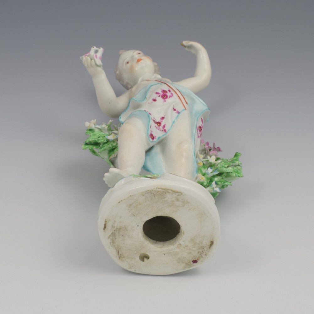 Rare Derby Porcelain Figure Cupid With Doves & Key c.1770 View XIII