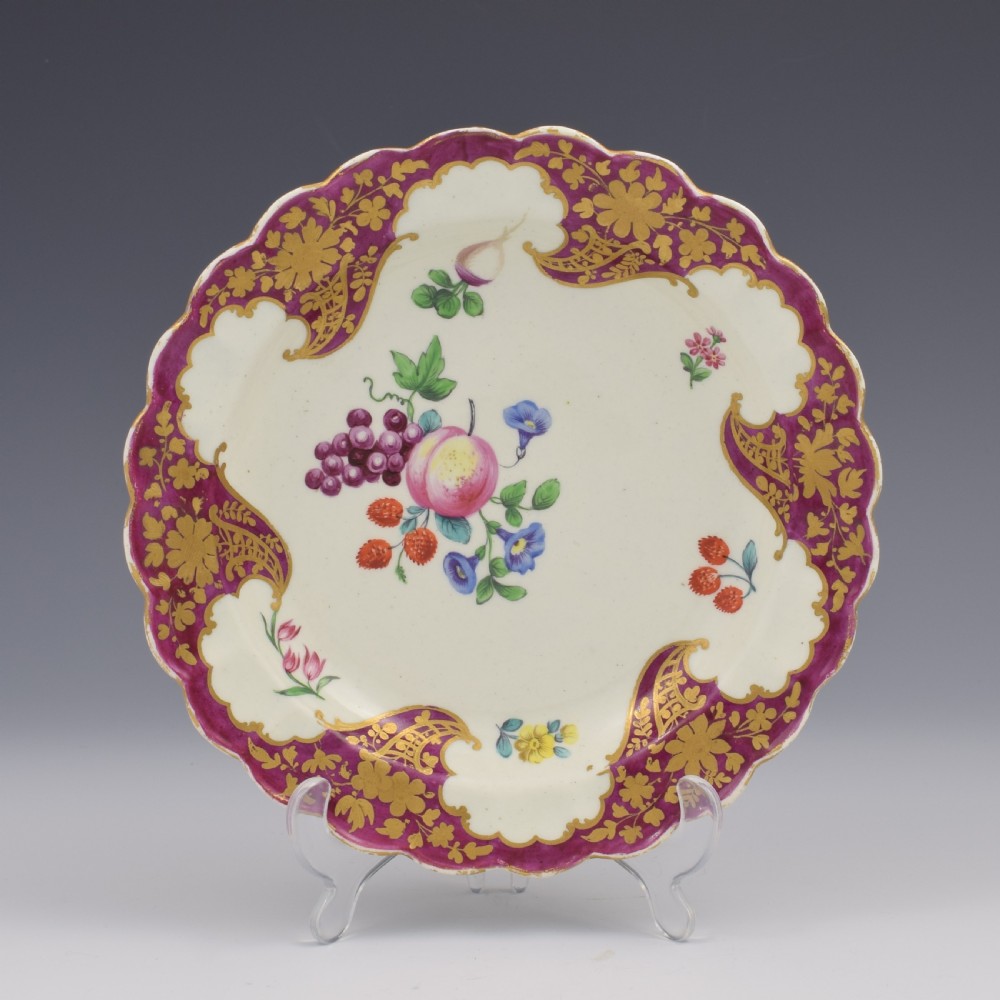 First Period Worcester Porcelain James Giles Hope Edwardes Pattern Dessert Plate c.1770