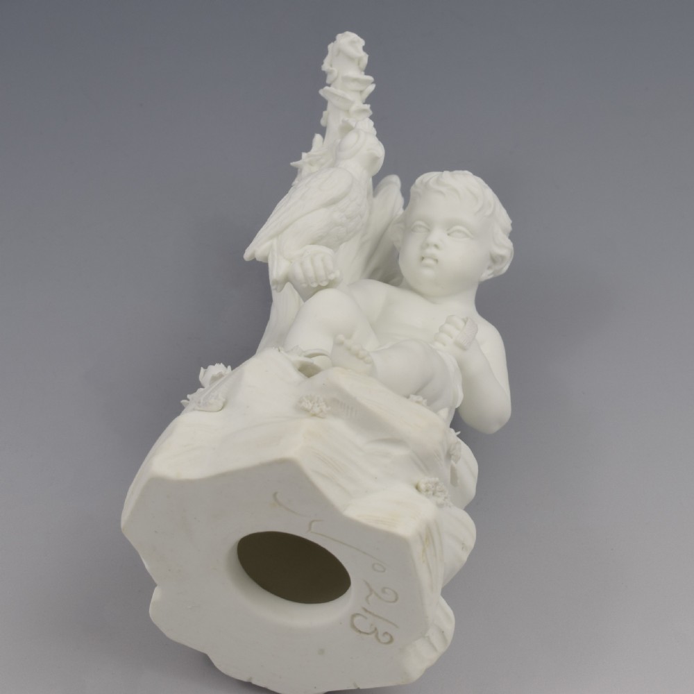 Derby Porcelain Biscuit Figure Cupid With Falcon No. 213 c.1770 Bisque Putto View XI