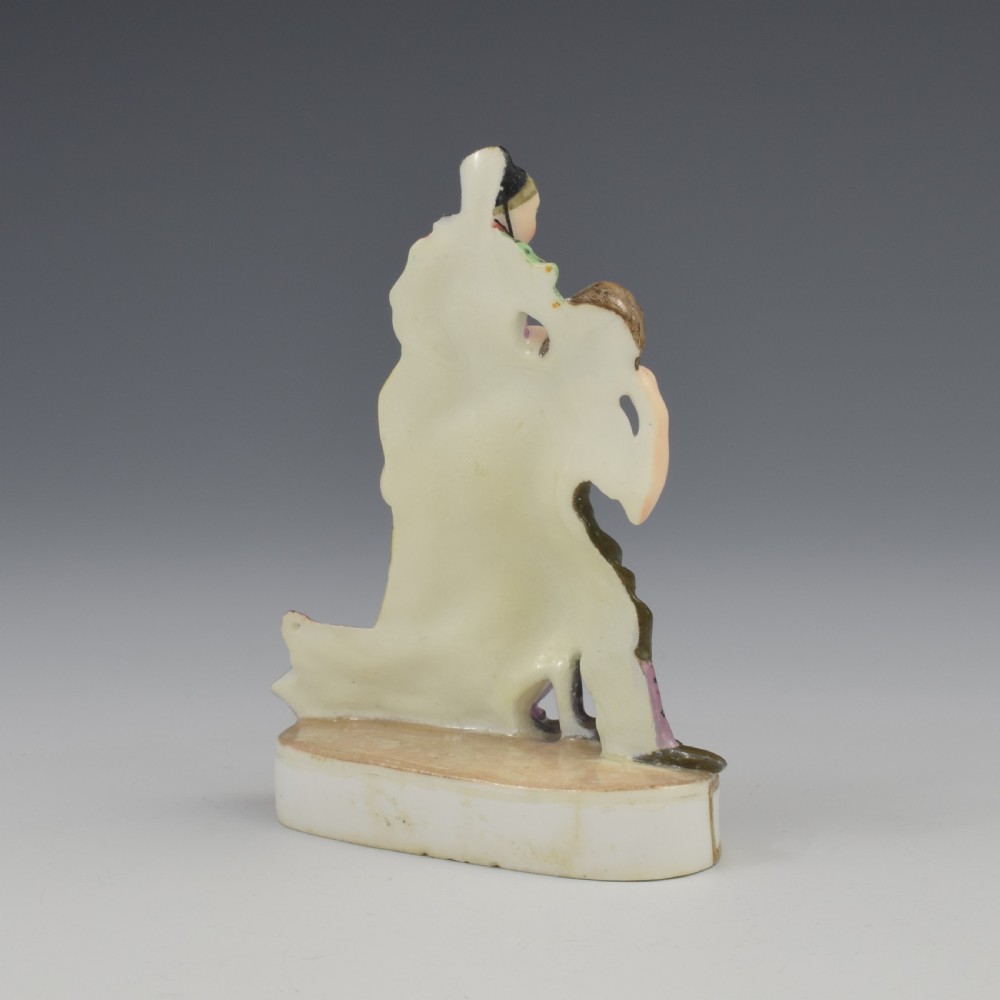 Rare Early Minton Porcelain Flat Back Figure The Cobbler's Wife Model 5 c.1824-1828 View V