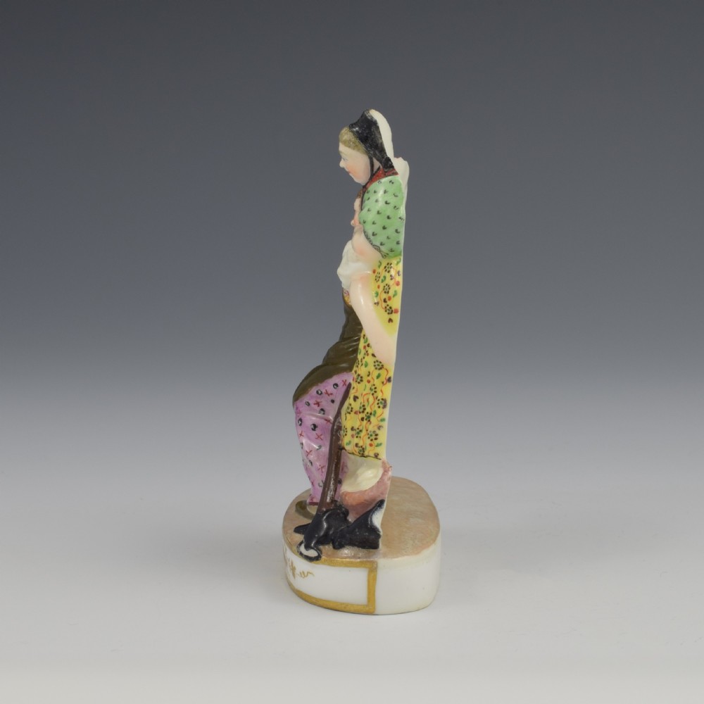 Rare Early Minton Porcelain Flat Back Figure The Cobbler's Wife Model 5 c.1824-1828 View VII