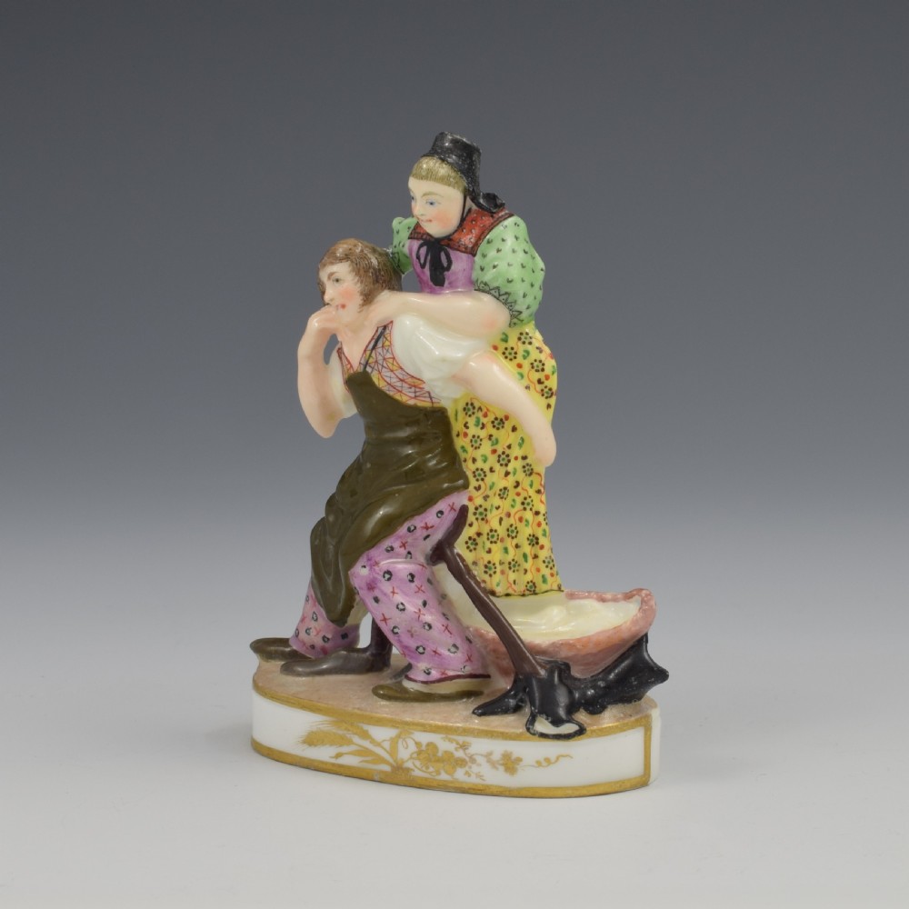 Rare Early Minton Porcelain Flat Back Figure The Cobbler's Wife Model 5 c.1824-1828 View VIII