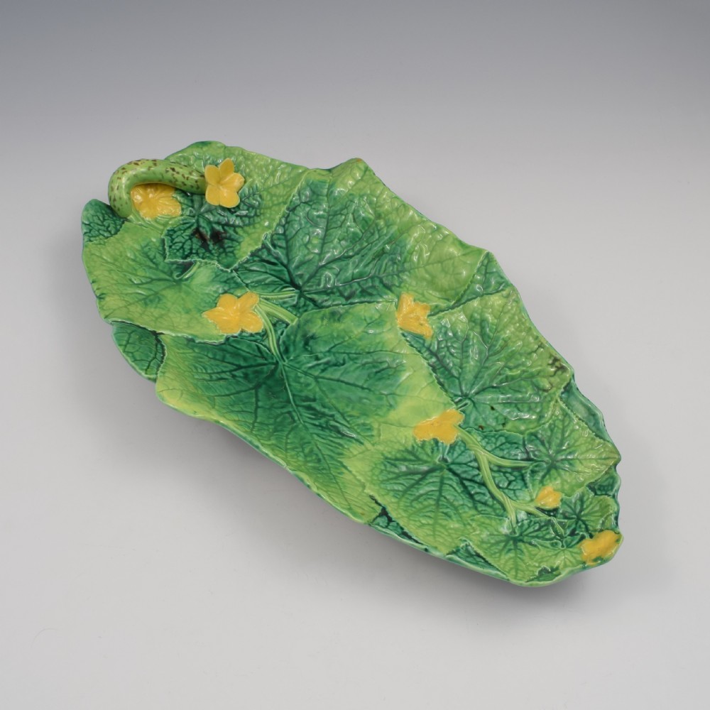 Stunning 42cm Large George Jones Majolica Cucumber / Courgette Serving Tray / Platter Model 2563