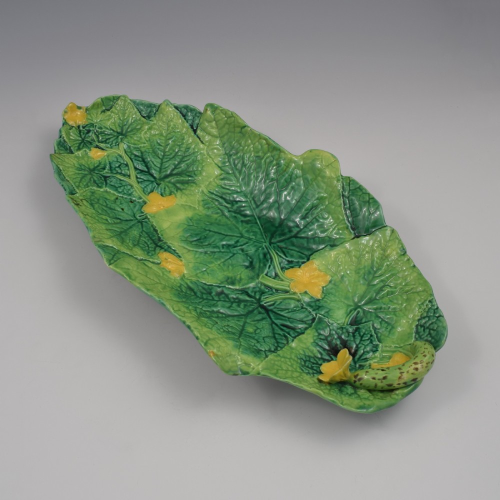 Stunning 42cm Large George Jones Majolica Cucumber / Courgette Serving Tray / Platter Model 2563 View IV