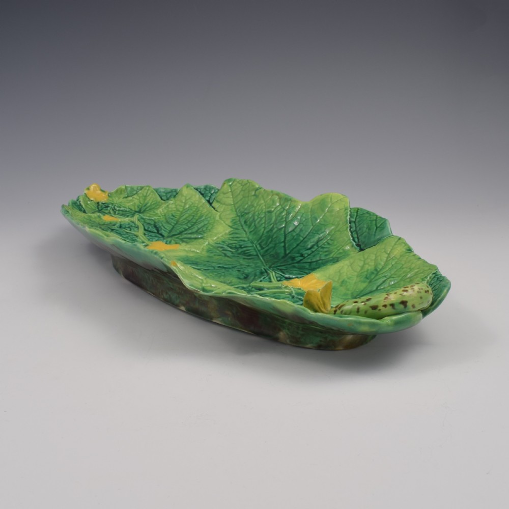 Stunning 42cm Large George Jones Majolica Cucumber / Courgette Serving Tray / Platter Model 2563 View VIII
