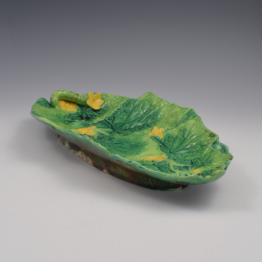 Stunning 42cm Large George Jones Majolica Cucumber / Courgette Serving Tray / Platter Model 2563 View IX