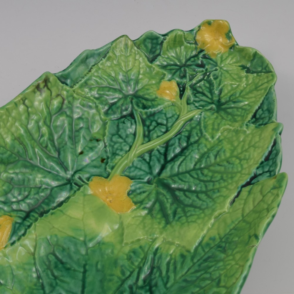 Stunning 42cm Large George Jones Majolica Cucumber / Courgette Serving Tray / Platter Model 2563 View XI