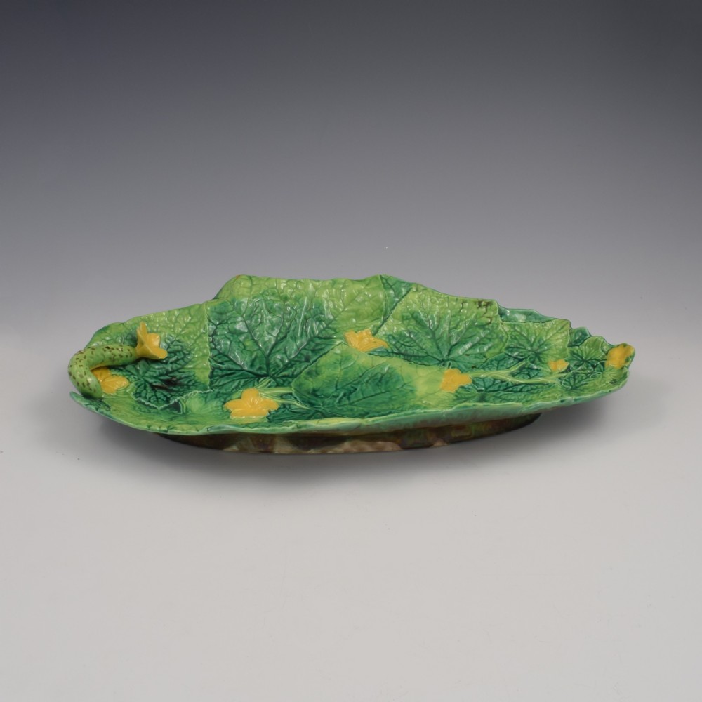 Stunning 42cm Large George Jones Majolica Cucumber / Courgette Serving Tray / Platter Model 2563 View XII