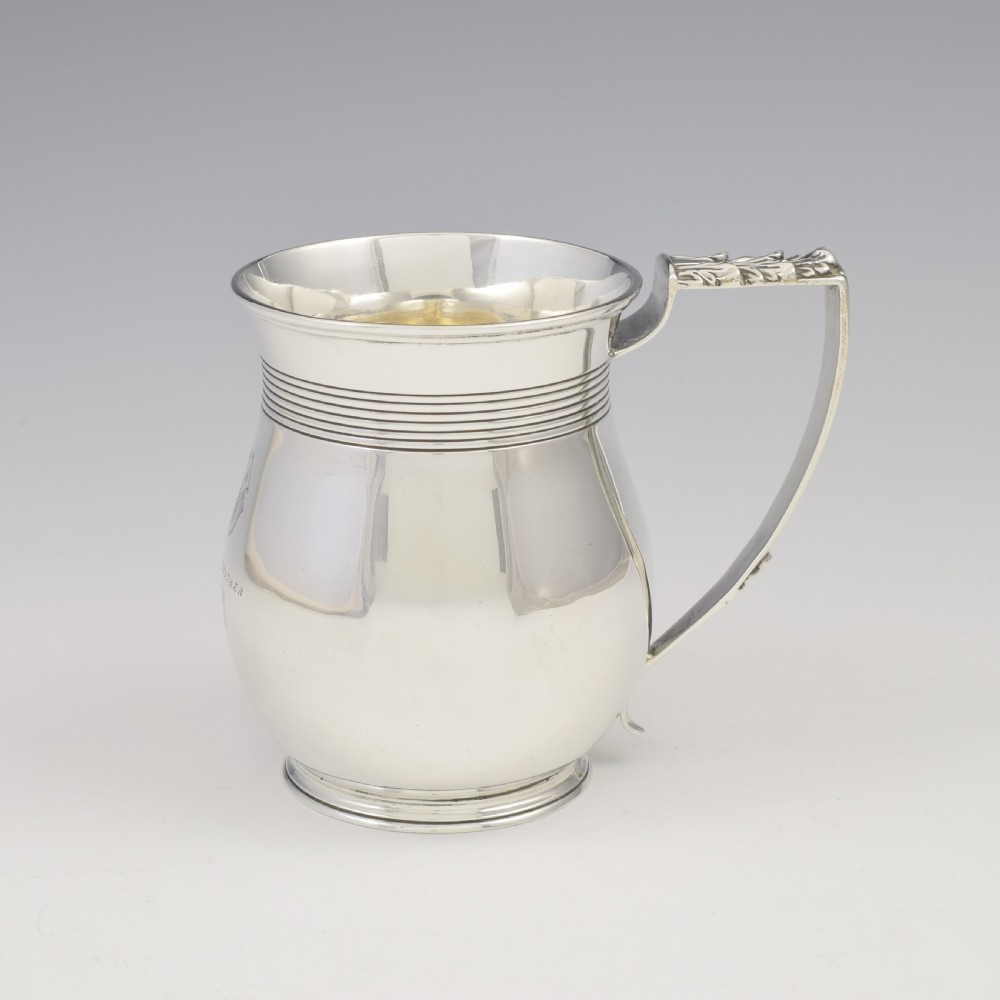Lovely Georgian Silver 1/2 Pint Baluster Beer / Christening Mug Emes & Barnard View III