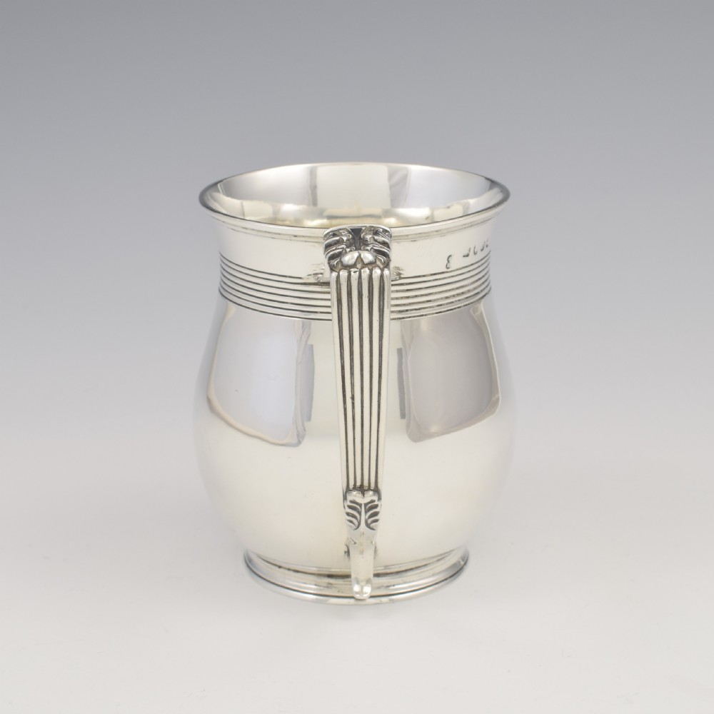Lovely Georgian Silver 1/2 Pint Baluster Beer / Christening Mug Emes & Barnard View V