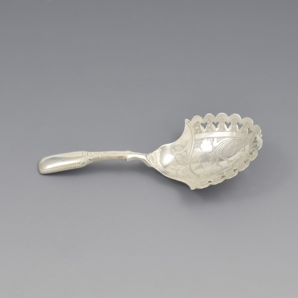 Rare Georgian Pierced Hearts Silver Caddy Spoon View IV