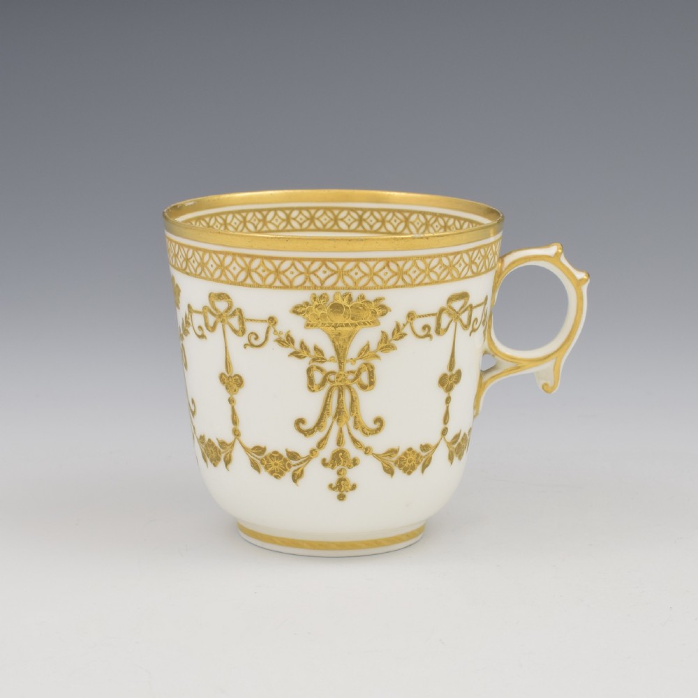 Stunning Copeland Porcelain Cup & Saucer Tooled Gilding c.1860 Pattern D1610 View III