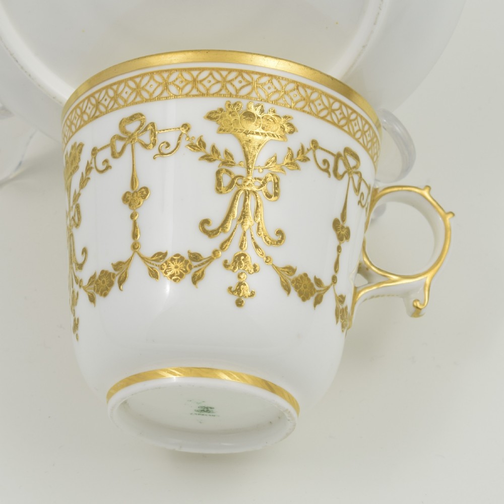 Stunning Copeland Porcelain Cup & Saucer Tooled Gilding c.1860 Pattern D1610 View IX